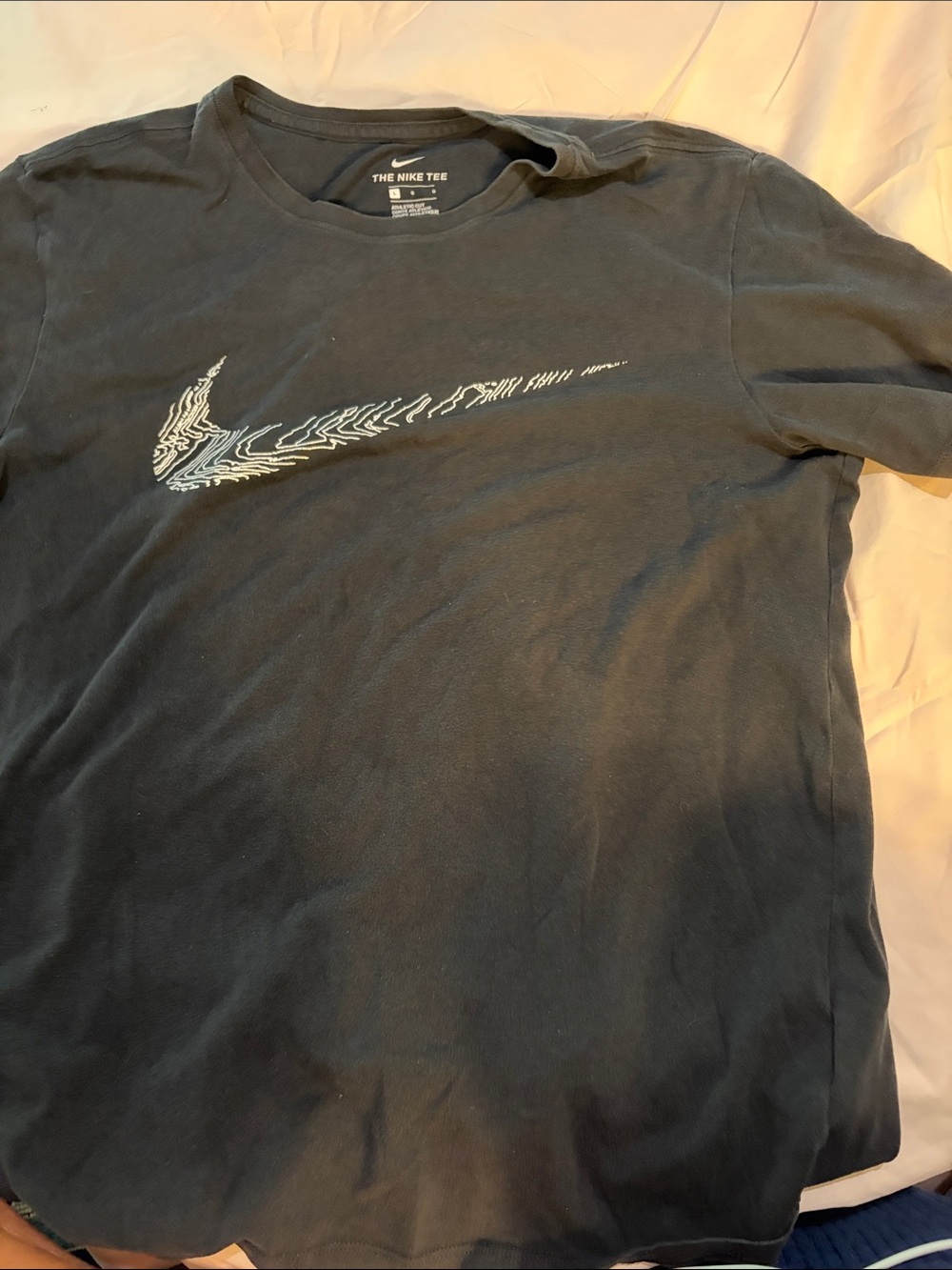 Nike Black Short-Sleeve Tee with White Zebra Swoosh